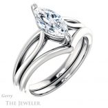 Marquise Cut Forever One Moissanite Engagement Ring #GTJ1183-marquise-fb-w 6 Marquise Cut Forever Brilliant Moissanite Engagement Ring #GTJ1183-marquise-fb-w