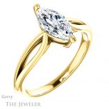 Marquise Cut Forever One Moissanite Engagement Ring #GTJ1183-marquise-fb-y 4 Marquise Cut Forever Brilliant Moissanite Engagement Ring #GTJ1183-marquise-fb-y