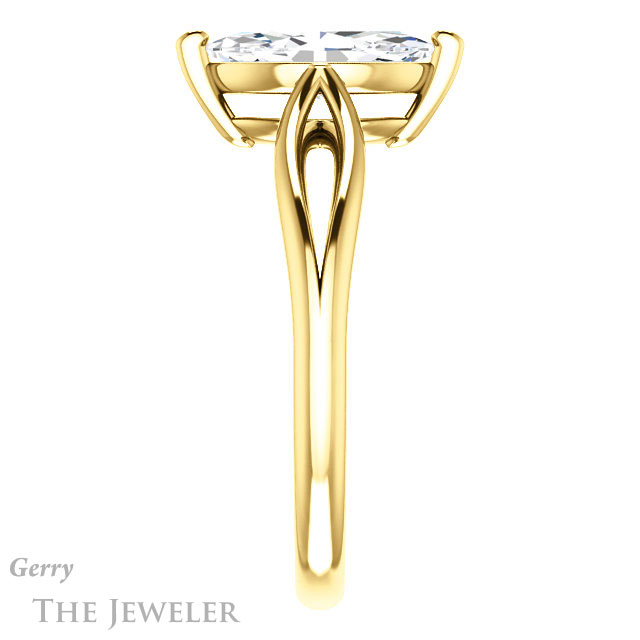 Marquise Cut Forever One Moissanite Engagement Ring #GTJ1183-marquise-fb-y 3 Marquise Cut Forever Brilliant Moissanite Engagement Ring #GTJ1183-marquise-fb-y
