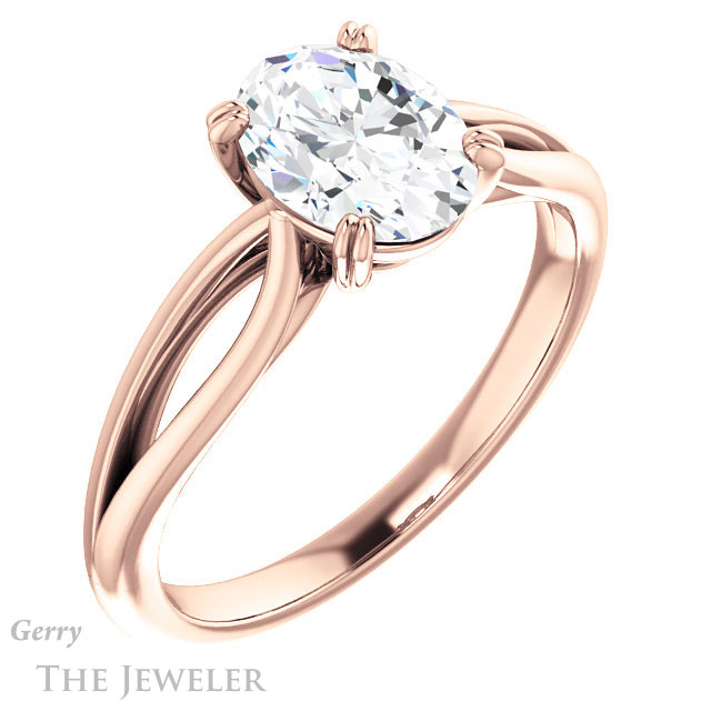 Oval Shaped Forever One Moissanite Engagement Ring #GTJ1183-oval-fo-r 4 Oval Shaped Forever One Moissanite Engagement Ring #GTJ1183-oval-fo-r