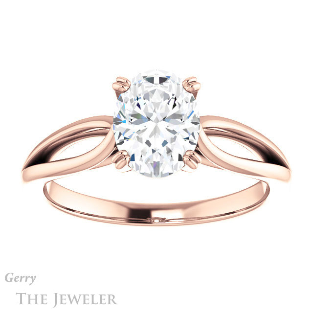 Oval Shaped Forever One Moissanite Engagement Ring #GTJ1183-oval-fo-r 1 Oval Shaped Forever One Moissanite Engagement Ring #GTJ1183-oval-fo-r