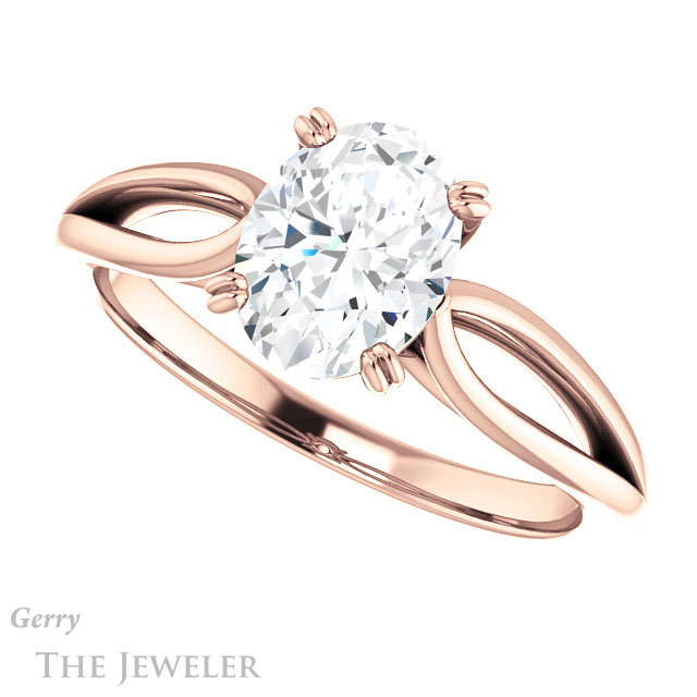 Oval Shaped Forever One Moissanite Engagement Ring #GTJ1183-oval-fo-r 5 Oval Shaped Forever One Moissanite Engagement Ring #GTJ1183-oval-fo-r