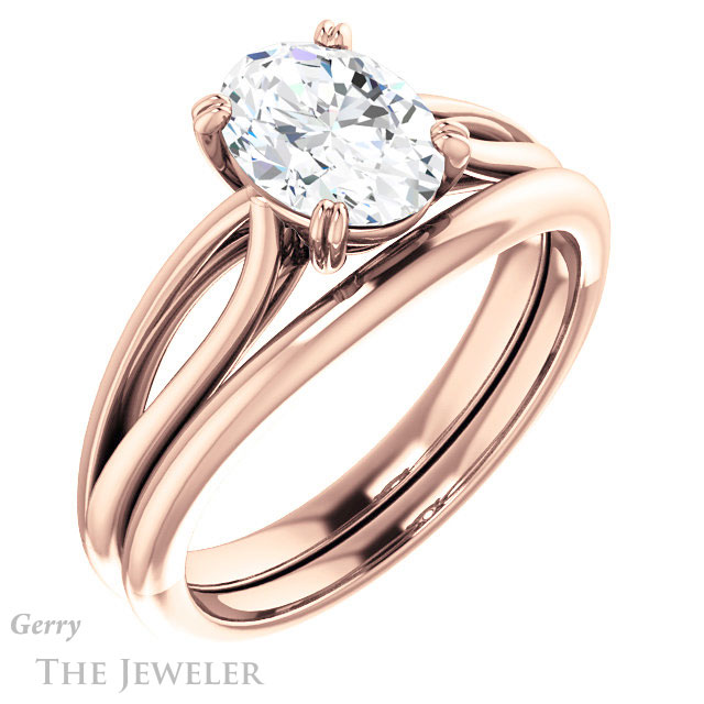 Oval Shaped Forever One Moissanite Engagement Ring #GTJ1183-oval-fo-r 6 Oval Shaped Forever One Moissanite Engagement Ring #GTJ1183-oval-fo-r