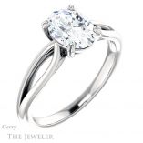 Oval Shaped Forever One Moissanite Engagement Ring #GTJ1183-oval-fo-w