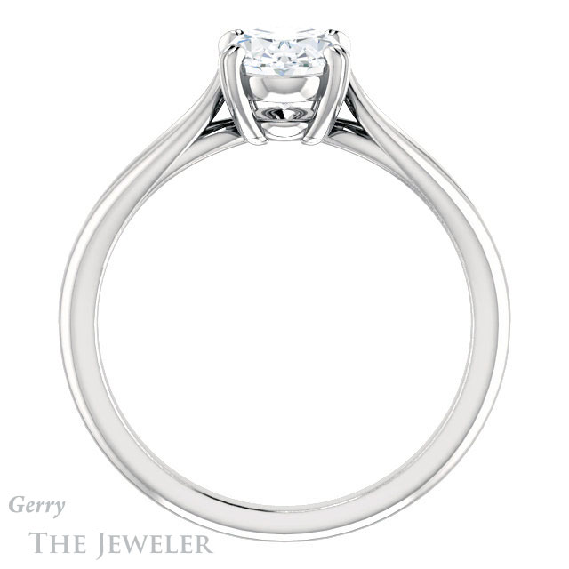 Oval Shaped Forever One Moissanite Engagement Ring #GTJ1183-oval-fo-w
