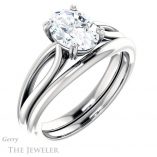 Oval Shaped Forever One Moissanite Engagement Ring #GTJ1183-oval-fo-w
