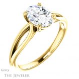 Oval Shaped Forever One Moissanite Engagement Ring #GTJ1183-oval-fo-y 4 Oval Shaped Forever One Moissanite Engagement Ring #GTJ1183-oval-fo-y