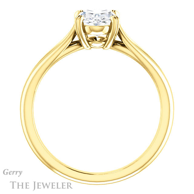 Oval Shaped Forever One Moissanite Engagement Ring #GTJ1183-oval-fo-y 2 Oval Shaped Forever One Moissanite Engagement Ring #GTJ1183-oval-fo-y