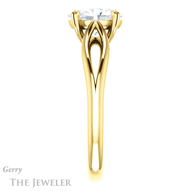 Oval Shaped Forever One Moissanite Engagement Ring #GTJ1183-oval-fo-y 3 Oval Shaped Forever One Moissanite Engagement Ring #GTJ1183-oval-fo-y