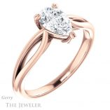 Pear Shaped Forever One Moissanite Engagement Ring #GTJ1183-pear-fb-r 4 Pear Shaped Forever Brilliant Moissanite Engagement Ring #GTJ1183-pear-fb-r