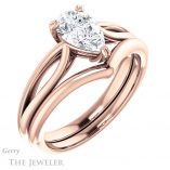 Pear Shaped Forever One Moissanite Engagement Ring #GTJ1183-pear-fb-r 6 Pear Shaped Forever Brilliant Moissanite Engagement Ring #GTJ1183-pear-fb-r