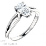 Pear Shaped Forever Brilliant Moissanite Engagement Ring #GTJ1183-pear-fb-w