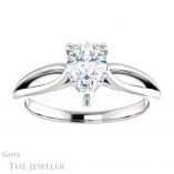 Pear Shaped Forever Brilliant Moissanite Engagement Ring #GTJ1183-pear-fb-w