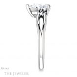 Pear Shaped Forever Brilliant Moissanite Engagement Ring #GTJ1183-pear-fb-w