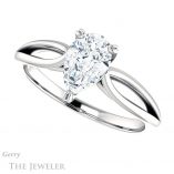 Pear Shaped Forever Brilliant Moissanite Engagement Ring #GTJ1183-pear-fb-w