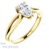 Pear Shaped Forever Brilliant Moissanite Engagement Ring #GTJ1183-pear-fb-y
