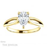 Pear Shaped Forever Brilliant Moissanite Engagement Ring #GTJ1183-pear-fb-y