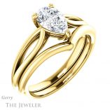 Pear Shaped Forever Brilliant Moissanite Engagement Ring #GTJ1183-pear-fb-y