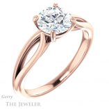 Round Cut Forever One Moissanite Engagement Ring #GTJ1183-round-fo-r