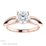 Round Cut Forever One Moissanite Engagement Ring #GTJ1183-round-fo-r