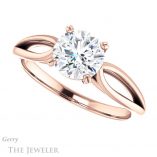Round Cut Forever One Moissanite Engagement Ring #GTJ1183-round-fo-r