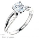Round Cut Forever One Moissanite Engagement Ring #GTJ1183-round-fo-w