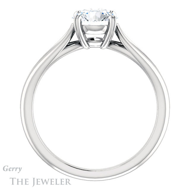 Round Cut Forever One Moissanite Engagement Ring #GTJ1183-round-fo-w