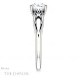 Round Cut Forever One Moissanite Engagement Ring #GTJ1183-round-fo-w