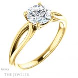 Round Cut Forever One Moissanite Engagement Ring #GTJ1183-round-fo-y 4 Round Cut Forever One Moissanite Engagement Ring #GTJ1183-round-fo-y