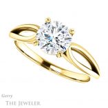 Round Cut Forever One Moissanite Engagement Ring #GTJ1183-round-fo-y 5 Round Cut Forever One Moissanite Engagement Ring #GTJ1183-round-fo-y