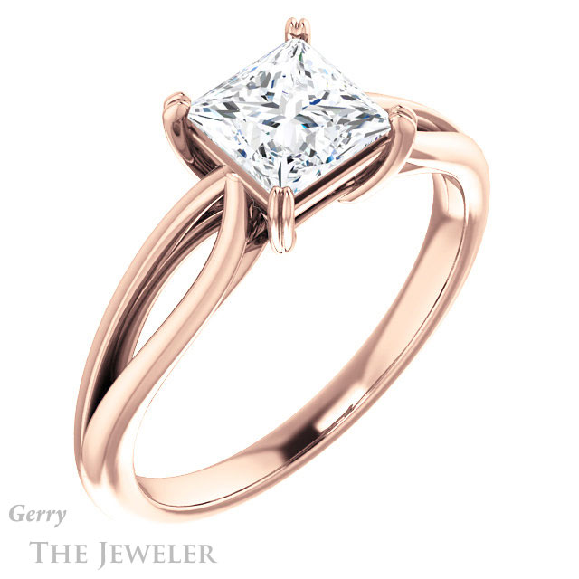 Princess Cut Forever One Moissanite Engagement Ring #GTJ1183-square-fo-r
