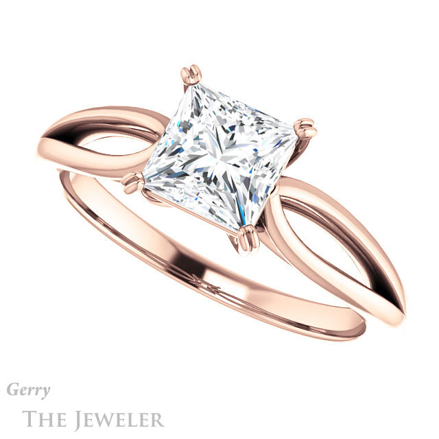 Princess Cut Forever One Moissanite Engagement Ring #GTJ1183-square-fo-r
