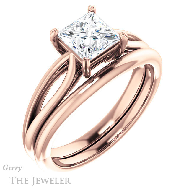Princess Cut Forever One Moissanite Engagement Ring #GTJ1183-square-fo-r