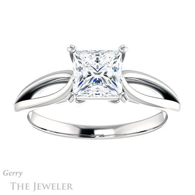Princess Cut Forever One Moissanite Engagement Ring #GTJ1183-square-fo-w