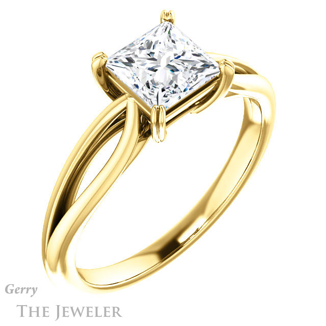 Princess Cut Forever One Moissanite Engagement Ring #GTJ1183-square-fo-y