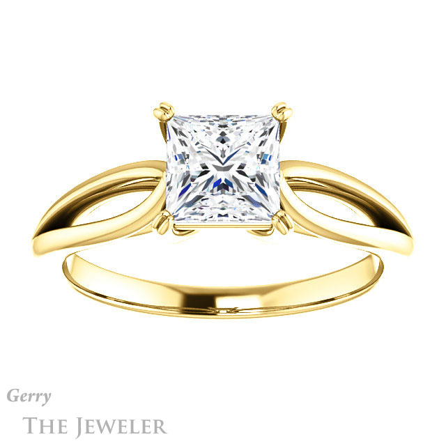 Princess Cut Forever One Moissanite Engagement Ring #GTJ1183-square-fo-y