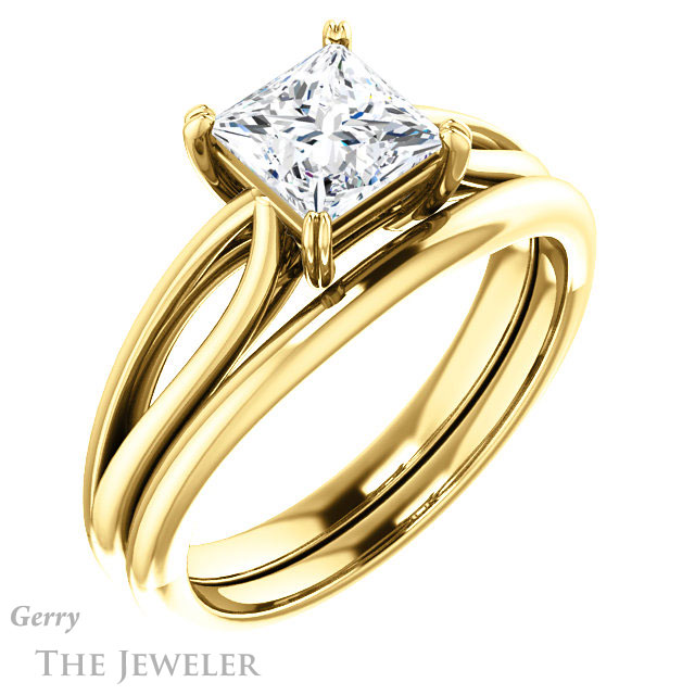Princess Cut Forever One Moissanite Engagement Ring #GTJ1183-square-fo-y