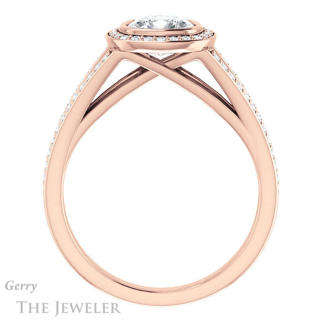 Cushion Cut Forever One Moissanite Engagement Ring #GTJ1184-cushion-fo-r