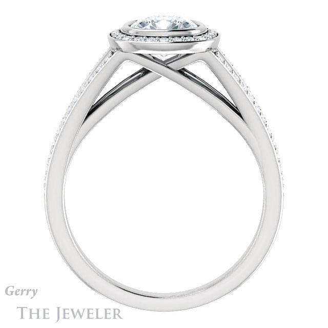 Cushion Cut Forever One Moissanite Engagement Ring #GTJ1184-cushion-fo-w