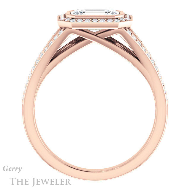 Emerald Cut Forever One Moissanite Engagement Ring #GTJ1184-emerald-fb-r 2 Emerald Cut Forever Brilliant Moissanite Engagement Ring #GTJ1184-emerald-fb-r