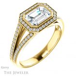 Emerald Cut Forever Brilliant Moissanite Engagement Ring #GTJ1184-emerald-fb-y