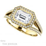 Emerald Cut Forever Brilliant Moissanite Engagement Ring #GTJ1184-emerald-fb-y