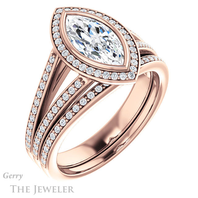 Marquise Cut Forever One Moissanite Engagement Ring #GTJ1184-marquise-fb-r 6 Marquise Cut Forever Brilliant Moissanite Engagement Ring #GTJ1184-marquise-fb-r