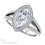 Marquise Cut Forever Brilliant Moissanite Engagement Ring #GTJ1184-marquise-fb-w