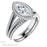 Marquise Cut Forever Brilliant Moissanite Engagement Ring #GTJ1184-marquise-fb-w