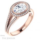 Oval Shaped Forever One Moissanite Engagement Ring #GTJ1184-oval-fo-r