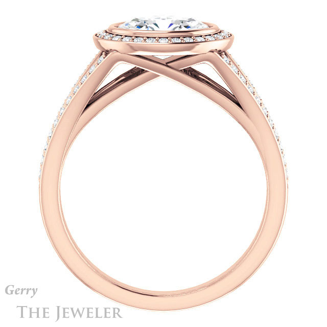 Oval Shaped Forever One Moissanite Engagement Ring #GTJ1184-oval-fo-r