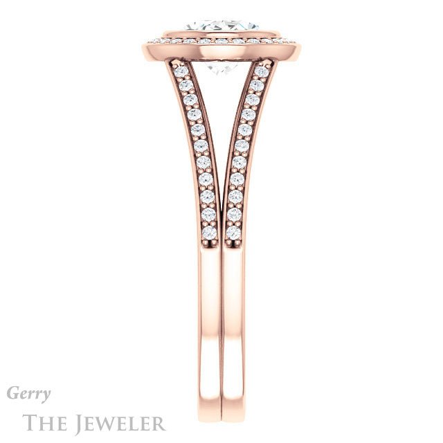 Oval Shaped Forever One Moissanite Engagement Ring #GTJ1184-oval-fo-r