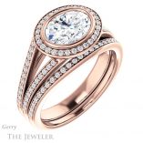 Oval Shaped Forever One Moissanite Engagement Ring #GTJ1184-oval-fo-r