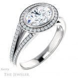 Oval Shaped Forever One Moissanite Engagement Ring #GTJ1184-oval-fo-w 4 Oval Shaped Forever One Moissanite Engagement Ring #GTJ1184-oval-fo-w